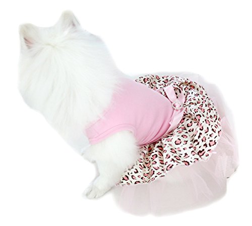 Petitebella Einfarbiges Hundekleid mit Leopardenmuster (Rosa/Leopardenmuster, XXXL) von Petitebella