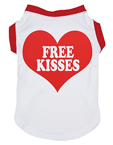 Petitebella 'Free Kisses' Heart Puppy Dog Shirt (White, X-Large) von Petitebella