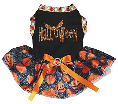 Petitebella Halloween-Kleid für Welpen, Schwarz/Spinnennetz, Größe S von Petitebella