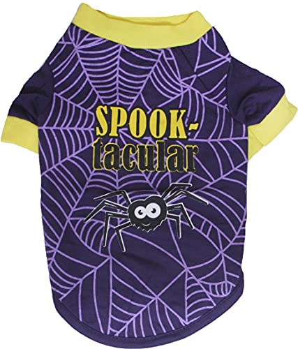 Petitebella Hunde-Shirt mit Halloween-Motiv, Spinnennetz, Größe L von Petitebella