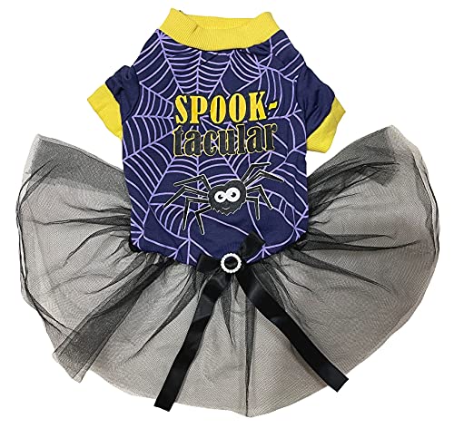 Petitebella Hundekleid für Welpen, Halloween-Motiv, Spinnennetz/Schwarz, Größe XL von Petitebella