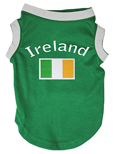 Petitebella Irland & Flagge Welpen-Hunde-Shirt, Grün, Größe L von Petitebella