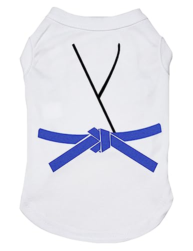 Petitebella Judo Karate Taekwondo-Hunde-Shirt, Jersey, Größe L, Weiß / Blau von Petitebella