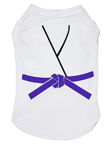 Petitebella Judo Karate Taekwondo-Hunde-Shirt, Jersey, für Welpen, Weiß/Lila, Größe M von Petitebella