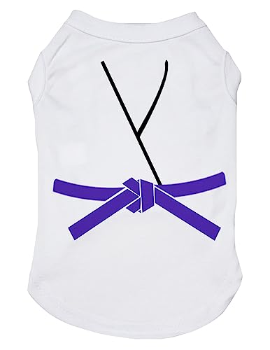 Petitebella Judo Karate Taekwondo-Hunde-Shirt, Jersey, für Welpen, Weiß/Lila, Größe S von Petitebella