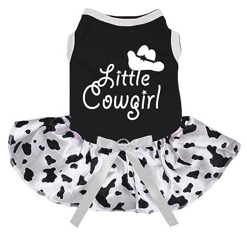 Petitebella Little Cowgirl Hundekleid (Schwarz/Kuh, Größe L) von Petitebella