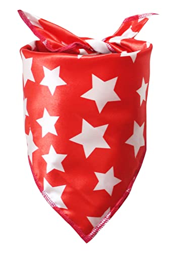 Petitebella Patriotic Stars Haustier-Halstuch, Rot/Weiß, Größe L von Petitebella