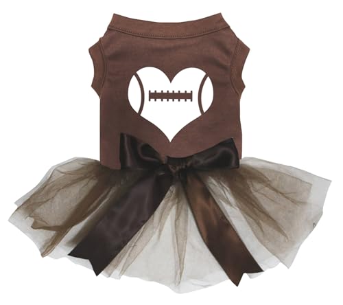 Petitebella Rugby-Hundekleid mit Herzmotiv, Braun/Braun, Größe L von Petitebella