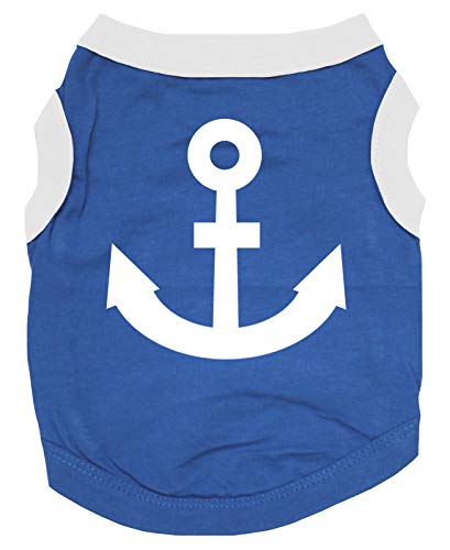 Petitebella Sailor Anchor Hunde-Shirt, Blau/Weiß, Größe S von Petitebella