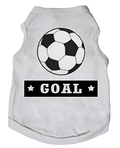 Petitebella Soccer Goal Hundeshirt für Welpen, Größe S, Weiß von Petitebella