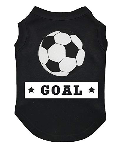 Petitebella Soccer Goal Hundeshirt für Welpen, Schwarz, Größe L von Petitebella