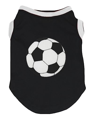 Petitebella Soccer Puppy Hunde-Shirt, Schwarz, Größe S von Petitebella