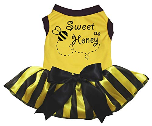 Petitebella Sweet As Honey Hundekleid, Hundekostüm, Größe M, Gelb von Petitebella