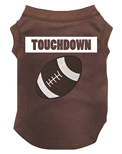 Petitebella Touchdown Fußball-Hunde-Shirt, Braun, Größe XXXL von Petitebella