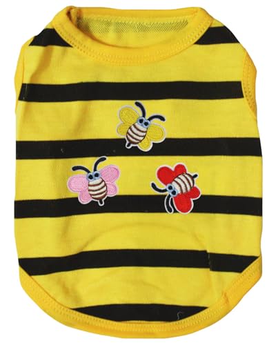 Petitebella Triple Little Bees Hunde-Shirt, gelb/schwarze Streifen, Größe XL von Petitebella