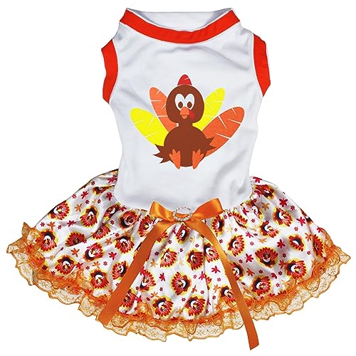 Petitebelle Cute Little Turkey Puppy Dog Dress (Weiß/Truthahnspitze, Größe XXXL) von Petitebelle