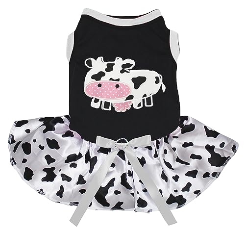 Petitebelle Cute Milk Cow Puppy Dog Dress (Schwarz/Kuh, Größe XXXL) von Petitebelle