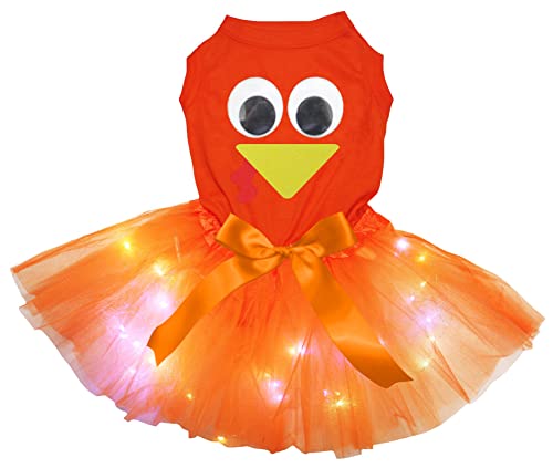 Petitebelle Cute Turkey Face Puppy Dog Dress (Orange/Orange LED, Medium) von Petitebelle