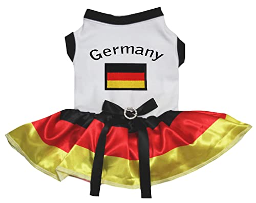 Petitebelle Deutschland & Flagge Welpenkleid (Weiß/Deutschland, X-Large) von Petitebelle