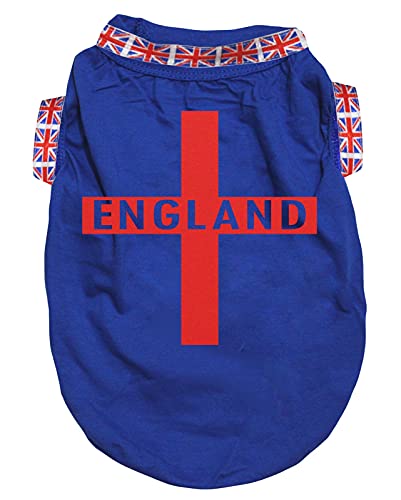 Petitebelle England Cross Hunde-Shirt, Blau / UK gesäumt, Größe XXXL von Petitebelle