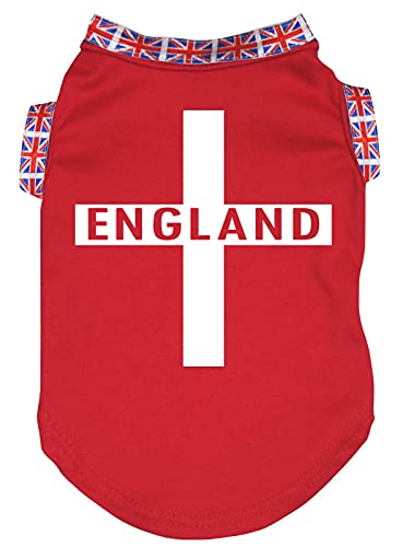 Petitebelle England Cross Hunde-Shirt, Rot / UK gesäumt, Größe XL von Petitebelle