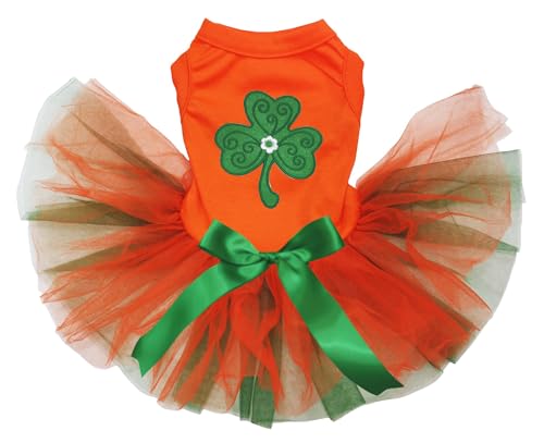 Petitebelle Green Clover Hundekleid für Welpen, Orange/Orange, Größe M von Petitebelle