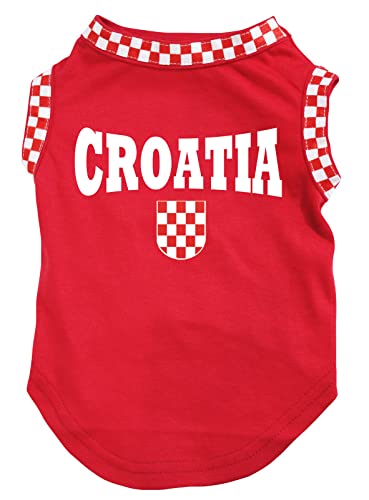 Petitebelle Hunde-Shirt mit Kroatien und Flagge, Rot, Größe M von Petitebelle