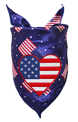 Petitebelle Hundehalstuch mit USA-Herzmotiv, Blau / USA-Flagge, Größe S von Petitebelle