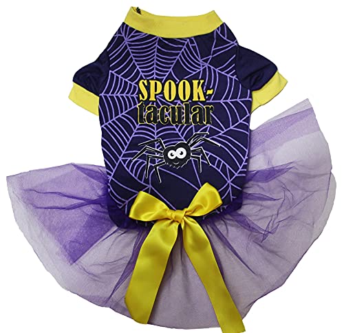 Petitebelle Hundekleid für Welpen, Halloween-Motiv, Spinnweb, Größe XL von Petitebelle