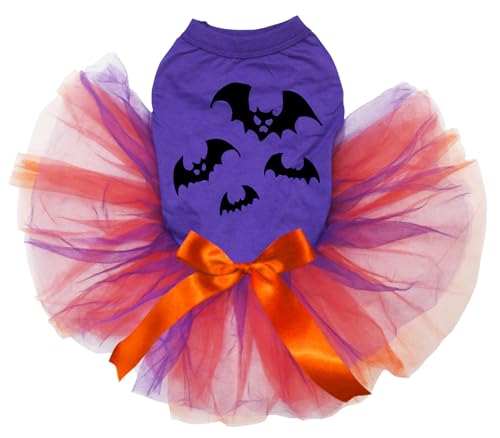 Petitebelle Hundekleid mit Fledermäusen, Violett/Orange-Violett, Größe S von Petitebelle