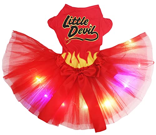 Petitebelle Hundekleid mit Halloween-Motiv, Little Devil LED, Größe L von Petitebelle