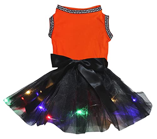 Petitebelle Hundekleid mit Halloween-Motiv, Orange/Schwarz, Größe XS von Petitebelle