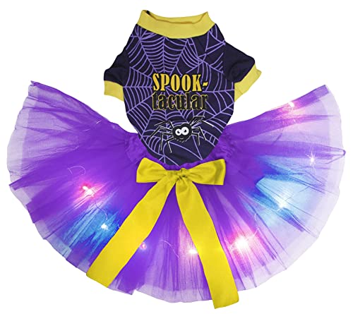 Petitebelle Hundekleid mit Halloween-Motiv, Spinnennetz/Violett, Größe M von Petitebelle