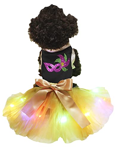 Petitebelle Karnevals-Augenmaske für Welpen, Schwarz/Gold, LED, XXX-Large) von Petitebelle