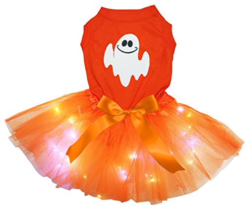 Petitebelle Little Ghost Hundekleid für Welpen, orange/orange LED, Größe XXL von Petitebelle