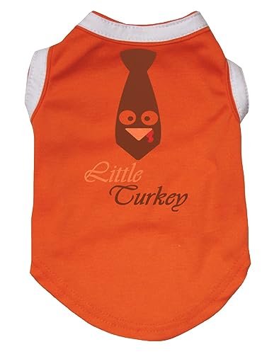 Petitebelle Little Turkey Hundehemd mit Krawatte, Orange, Größe XL von Petitebelle