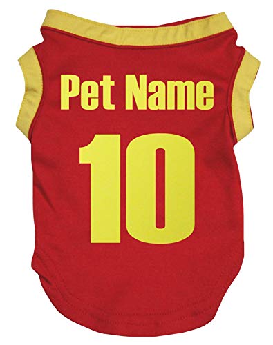 Petitebelle Personalisieren Nationales Thema Hundewelpen-Shirt (Spanien, XXX-Large) von Petitebelle