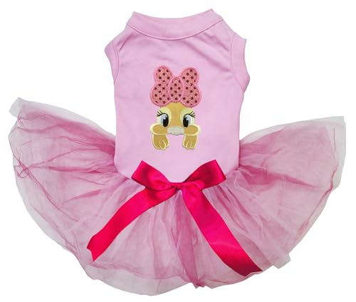 Petitebelle Pink Bow Bunny Welpen-Hundekleid (Rosa/Rosa, Größe S) von Petitebelle