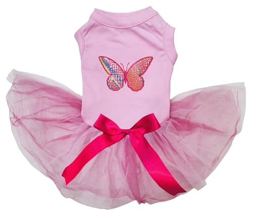 Petitebelle Rainbow Butterfly Welpenkleid für Welpen, Rosa/Rosa, Größe XXL von Petitebelle