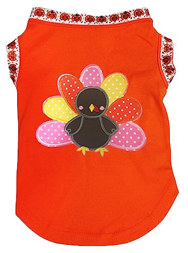 Petitebelle Rainbow Turkey Hundeshirt, Orange / Truthahn, Größe M von Petitebelle