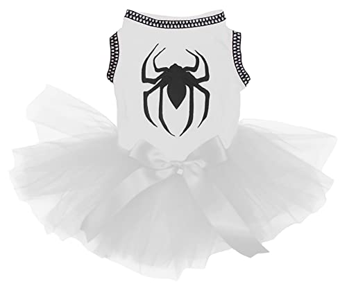 Petitebelle Spider Printing Hundekleid für Welpen, Weiß/Weiß, Größe XL von Petitebelle