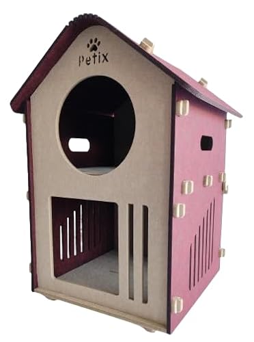 Petix Katzenhaus Indoor große Katzen Katzenhöhle XXL 40×40×61 (cm) katzenbett höhle zum Schlafen, Spielen und Verstecken, Katzen schlafplatz (Sweet Home) von Petix