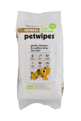 Petkin Oatmeal PetWipes Mega Valu-Pak 125 ct von Petkin