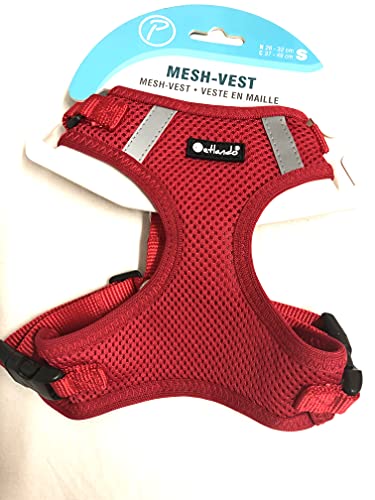 Brustgeschirr Mesh Vest Rot S (Halsumfang 26-32 cm, Brustumfang 37-49 cm) von Petlando