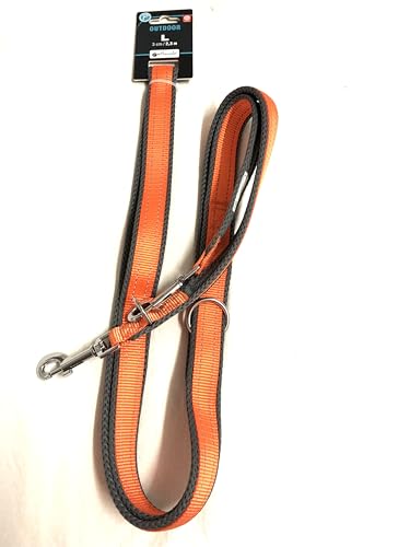 Petlando 2,3 m Outdoor-Führleine L orange mit reflektierenden Streifen (2,3 m/3 cm) von Petlando