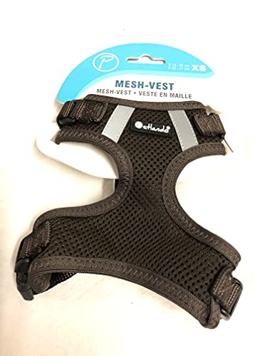 Petlando Brustgeschirr Mesh Vest Mokka XS (Halsumfang 18-26 cm, Brustumfang 32-41 cm von Petlando