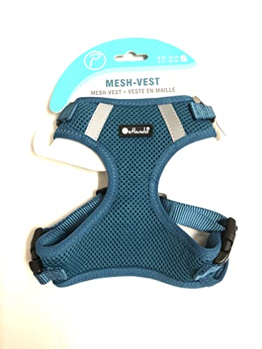 Petlando Brustgeschirr Mesh Vest Petrol S (Halsumfang 26-32 cm, Brustumfang 37-49 cm) von Petlando