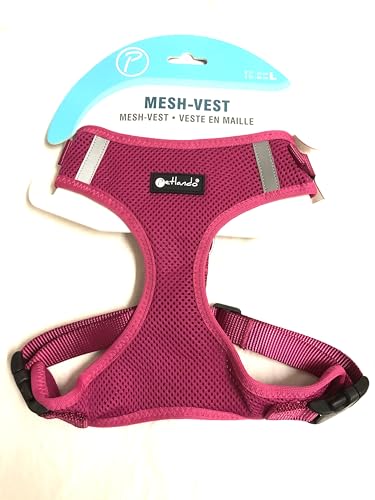 Petlando Hunde-Brustgeschirr Mesh Vest Fuchsia L (Halsumfang 37-44 cm, Brustumfang 50-68 cm) von Petlando