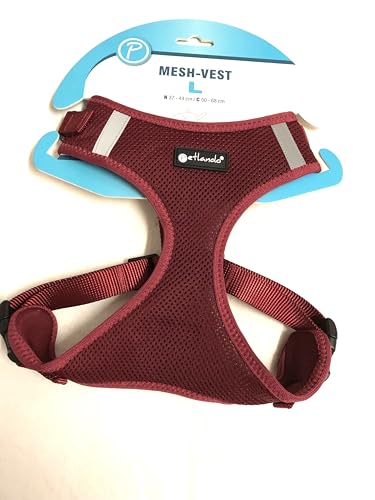 Petlando Hundebrustgeschirr Mesh-Vest Bordeaux L (Halsumfang 37-44 cm, Brustumfang 50-68 cm) von Petlando