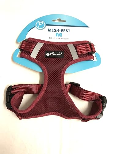 Petlando Hundebrustgeschirr Mesh-Vest Bordeaux M (Halsumfang 32-37 cm, Brustumfang 41-53 cm) von Petlando